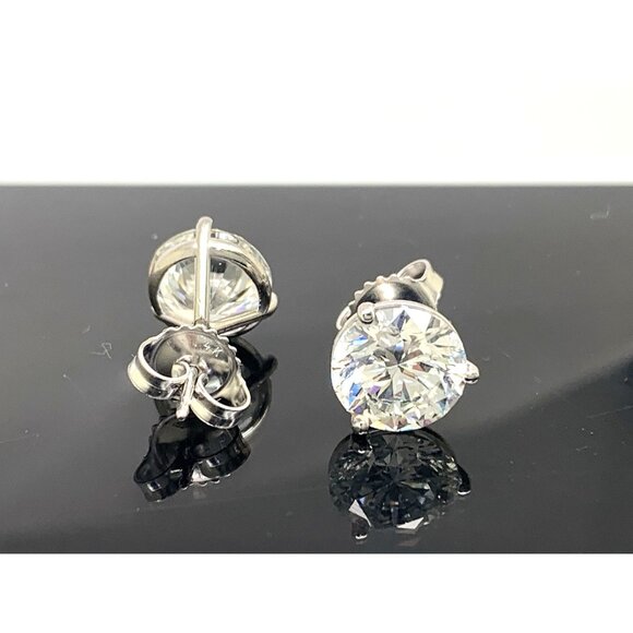 Diamond Earrings 14k White Gold 4.94ctw IGI Certified Lab Grown Stud Push Backs - Picture 2 of 12